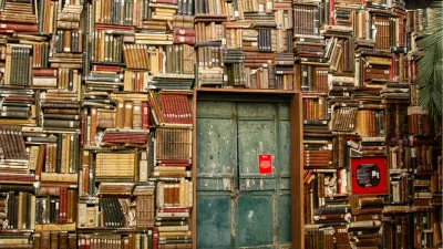 Boekenmuur, de foto
