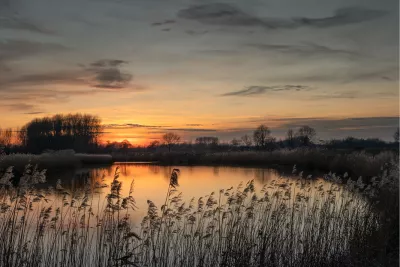 Zonsondergang in de Kalkense meersen, de foto