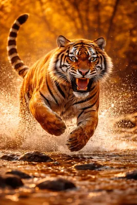 Tijger in Gouden Beek, de foto