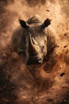 Neushoorn door het Stof, de foto