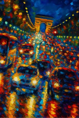 Dansende lichten in de Parijse nacht, de foto
