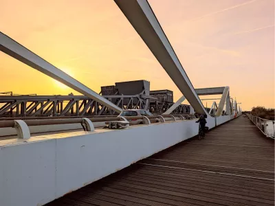 Trafiek op de Temsebrug, de foto