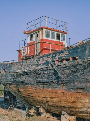 Vissersboot op rust, de foto