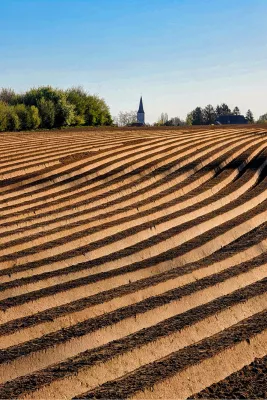 Lijnen van het land naar de hemel, de foto