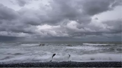 Storm op zee, de foto