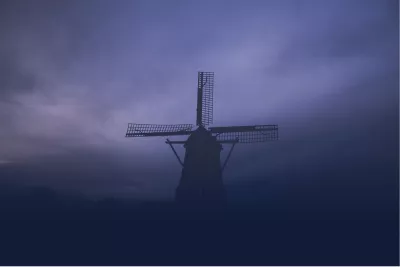 Molen in de mist, de foto